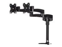 Articulating - Supports Monitors 12" to 24" - Adjustable VESA Monitor Arm - Grommet or Desk Mount - Black (ARMDUAL) - Montážní sada - nastavitelné rameno - pro 2 LCD displeje - plast, ocel - černá - velikost obrazovky: 12"-24" - upevnitelné na stůl - pro P/N: ACCSMNT, ARMSTSLG, DK30A2DH, DK30C2DAGPD, DK30C2HAGPD, TB3DK2DPM2, TB3DK2DPPD