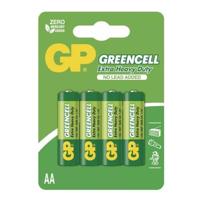 Baterie AA (R6) Zn-Cl GP Greencell 4 ks / blistr