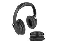 Sluchátka s mikrofonem - plná velikost - Bluetooth - bezdrátový, kabelové - 3.5 mm jack - černá