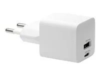 Síťový adaptér - 30 watt - PD - 2 výstupní konektory (USB, USB-C) - bílá - Evropa