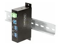 Rozbočovač - 3 x USB 3.2 Gen 2 + 1 x USB 3.2 Gen 1 - desktop, lze montovat na konzolu DIN, pro připevnění na zeď - kompatibilní s TAA