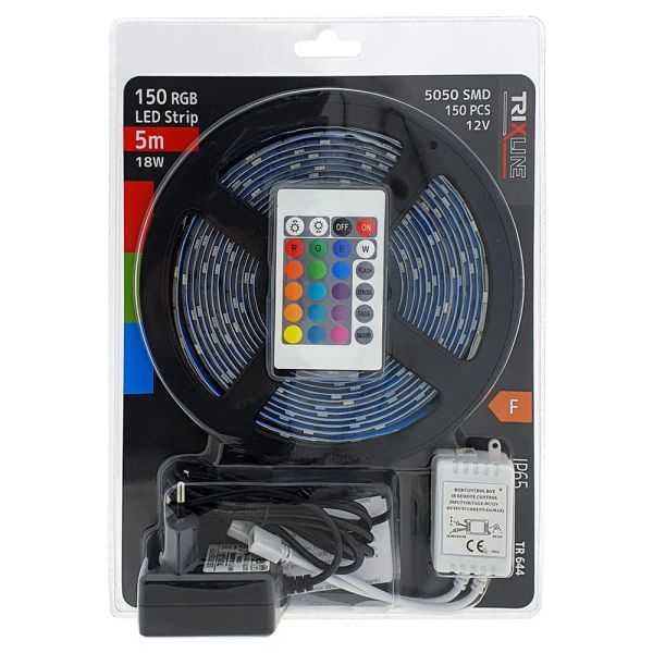 LED pásek 12V 5050 30LED/m IP65 18W TRIXLINE TR 644 RGB 5m