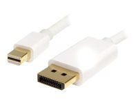 StarTech 2m 6 ft White Mini DisplayPort to DisplayPort 1.2 Adapter Cable M/M - DisplayPort 4k with HBR2 support - Mini DP to DP Cable (MDP2DPMM2MW) - Kabel DisplayPort - Mini DisplayPort (M) do DisplayPort (M) - 2 m - bílá - pro P/N: CDP2MDP, CDP2MDPEC, CDP2MDPFC, CDPVDHDMDP2G, CDPVDHDMDPRG, CDPVDHDMDPSG, CDPVDHMDPDP