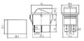 Přepínač kolébkový   2pol./4pin  ON-OFF 250V/15A červený