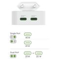 HAMA GaN, Rychlonabíječka, 2x USB-C PD/QC, 40W, bílá