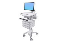 Vozík - otevřená architektura - pro LCD displej / PC vybavení - plast, hliník, pozinkovaná ocel - velikost obrazovky: až 24"