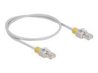 Patch kabel - RJ-45 (M) do RJ-45 (M) - 50 cm - 6 mm - S/FTP - CAT 6a - neobsahuje halogen - šedá