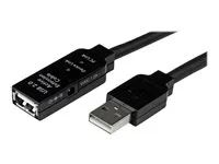 StarTech 25m USB 2.0 Active Extension Cable M/F - 25 meter USB A Male to USB A Female USB 2.0 Repeater / Extender Cable - Black - 80ft (USB2AAEXT25M) - Prodlužovací šnura USB - USB (F) do USB (M) - USB 2.0 - 25 m - aktivní - cerná - pro P/N: SVA5H2NEUA, UUSBOTG