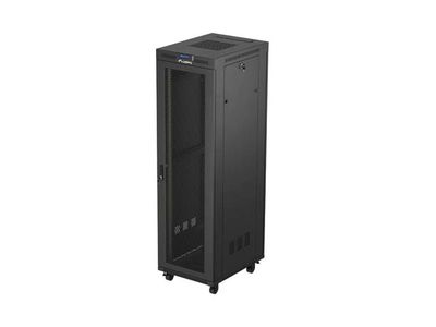 19" Volně stojící racková skříň 42u/600x800 (flat pack) se síťovými dveřmi lcd černá lanberg V2