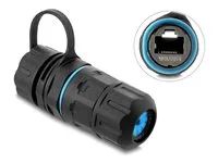 Delock - Sítový propojovací kabel - RJ-45 (F) do RJ-45 (F) - odstínený - CAT 6a - odolnost vuci prachu a vode (IP68) - cerná