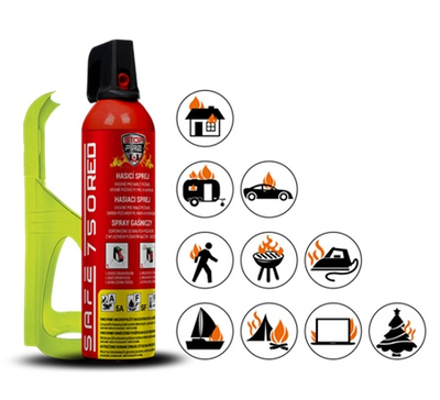 Hasicí sprej SAFE 750 RED 750ml pěna + držák 75F