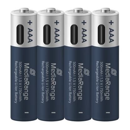 MEDIARANGE Baterie nabíjecí AAA, USB-C, 4 ks