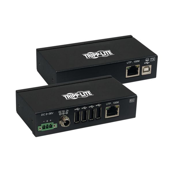 Extender, 4-port USB 2.0 přes Cat6, ESD ochrana, PoC, průmyslový, možnost montáže, 100mm