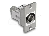 Panel Mount IEC male to F female silver