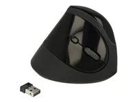 Vertikální myš - ergonomický - pravák - optický - 6 tlačítka - bezdrátový - 2.4 GHz - bezdrátový přijímač USB - černá - maloobchod