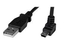 A to Up Angle Mini B - Up Angled Mini USB Cable - 1x USB A (M), 1x USB Mini B (M) - Black (USBAMB1MU) - Kabel USB - USB (M) do mini-USB typ B (M) - 1 m - 90° konektor - černá