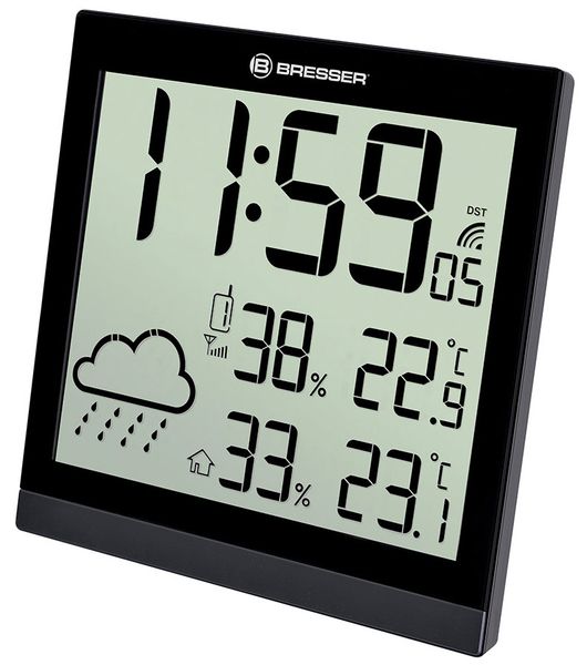 Meteostanice Bresser TemeoTrend JC LCD RC (nástěnné hodiny), černá