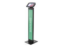Compulocks Galaxy Tab A7 Lite 8.7" Space Enclosure Brandable Floor Stand - Stojan - samostatne stojící / upevnený - pro tablet - brandable - uzamykatelný - vysoce kvalitní hliník - cerná - velikost obrazovky: 8.7" - montážní rozhraní: 100 x 100 mm - podlahové provedení - pro Samsung Galaxy Tab A7 Lite