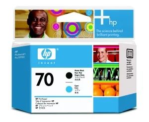 HP no 70 černá a azurová tisková hlava, C9404A