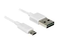Kabel USB - Micro USB typ B (M) do USB (M) - USB 2.0 - 2 m - reverzibilní konektor A, reverzibilní mikro konektor B - bílá