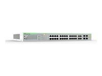 Allied Telesis AT iGS950/28PS - Přepínač - inteligentní - 24 x 10/100/1000 (PoE+) + 4 x combo 100/1000 SFP/RJ-45 - proudění vzduchu ze strany na stranu - desktop, pro připevnění na zeď, Lze montovat do rozvaděče - PoE+ (370 W) - kompatibilní s TAA