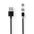 Kabel NEDIS CCGB60630BK20 USB 2v1 2m Black