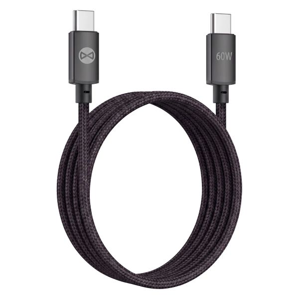 Kábel Forever Vibe USB-C - USB-C 1,0 m 60W tmavosivý