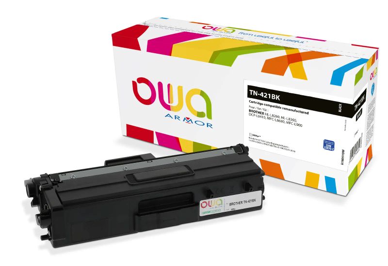 OWA Armor toner kompatibilní s Brother TN-421BK, 3000st, černá/black
