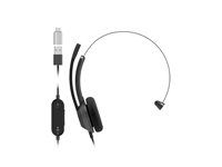 Náhlavná súprava - náhlavná - káblová - USB-A - uhlíková čerň