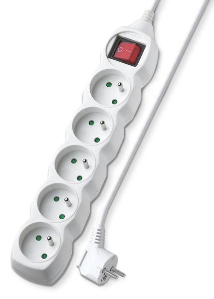 Prodlužovací kabel 5 zásuvek 3m GETI GEC53S s vypínačem