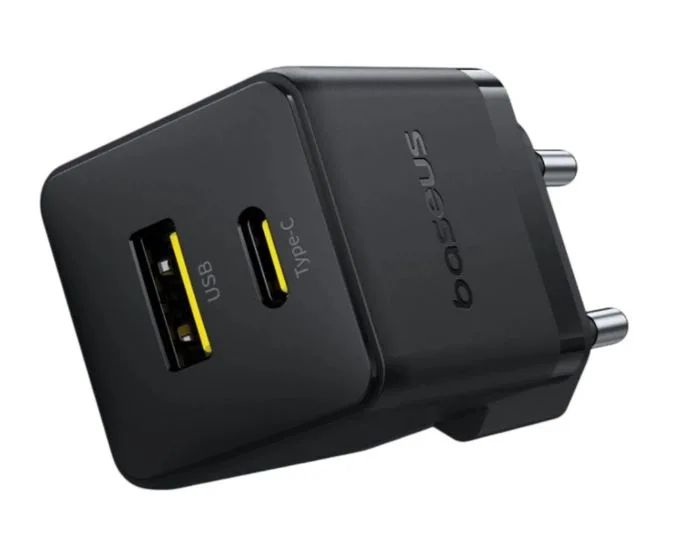 Baseus Rychlonabíječka do sítě Palm 30W 1xUSB-A 1xUSB-C PD QC 3.0 černá