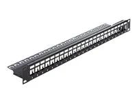 Propojovací panel - černá - 1U - 19" - 24 porty