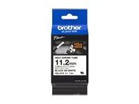 Černá na bílé - Role (1,12 cm x 1,5 cm) 1 kazeta/y závěsný box - páska pro tepelně smrštitelnou trubici - pro P-Touch PT-D800W, PT-E550WVP
