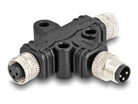 M8 T-Splitter A-coded 3 pin 1 x male to