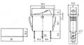 Přepínač kolébkový 2pol./3pin ON-OFF 250V/15A prosvětlený bod R