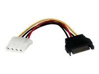 StarTech 6in SATA to LP4 Power Cable Adapter - F/M - Power adapter - SATA power (M) to 4 pin internal power (F) - 5.9 in - black - LP4SATAFM6IN - Adaptér napájení - SATA napájení (M) do 4 pinové interní napájení (F) - 15 cm - cerná - pro P/N: 25S22M2NGFFR, HSB225S3R, S322M225R, SAT2M2NGFF25, SAT32MSAT257, SATSASBP425