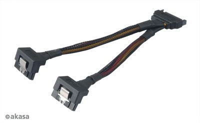 SATA napájecí rozdvojka Sata(M) na 2xSata(F) 15 cm