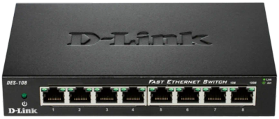 D-Link DES-108 kovový 8-port 10/100 Desktop Switch