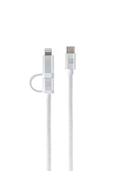 ER POWER Dual Cable USB-C C/L Mfi 200cm white