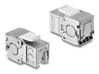 Delock - Modul - jack to LSA, tool-free, with dust protection flap - CAT 6a - STP - RJ-45 - zinková