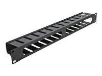 Stojanový panel pro uspořádání kabelů - černá - 1U - 19"