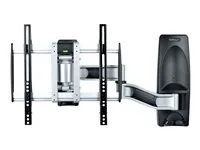 Startech Articulating TV Wall Mount, VESA Wall Mount Supports 65 inch/99lb/Flat/Curved TVs, Retractable Low Profile Wall Mount TV Bracket, Adjustable Corner TV Wall Mount, Swivel/Rotation/Tilt (TV-WALL-MOUNT-65FS) - Montážní sada (montáž na zed, 2 vertikální úchyty) - kloubový - pro zakrivený / plochý panel - nízký profil - hliník, ocel - cerná, stríbrná - velikost obrazovky: 26"-65" - montáž na stenu - kompatibilní s TAA