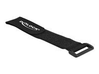 Kabelový úvazek s háčkem a očkem - 28 cm - černá (balení 3)