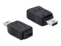 USB adaptér - mini-USB typ B (M) do Micro USB typ B (F) - černá