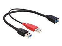 Kabel USB - USB typ A (F) do USB (pouze napájení), USB typ A (M) - USB 3.0 - 30 cm