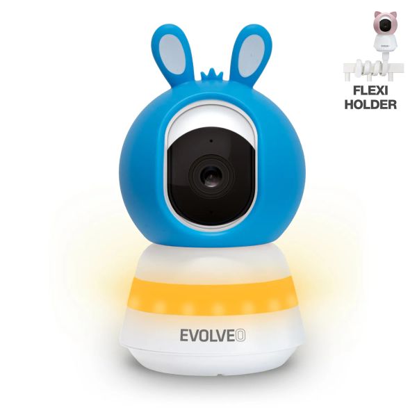 EVOLVEO Baby Monitor LUX- Chytrá 360° videochůvička s nočním viděním, detekcí pláče a pohybu, modrá