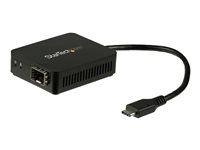 Open SFP - 1000BASE-SX/LX - Windows / Mac / Linux - USB Ethernet Adapter - USB Network Adapter (US1GC30SFP) - Síťový adaptér - USB-C - 1000Base-LX/1000Base-SX x 1 - černá
