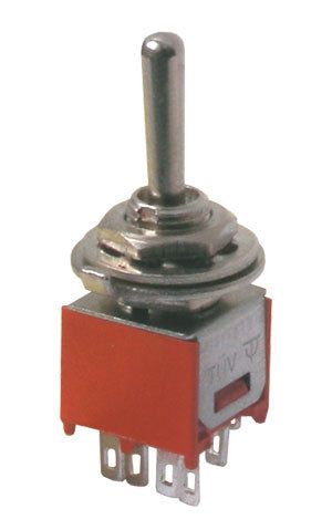 Páčkový spínač 3pol./6pin ON-OFF-ON mini