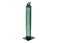 Stojan - pro tabletový kryt - brandable - kov - černá - velikost obrazovky: až 24" - podlahové provedení - s Lighting Kit