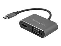 2-in-1 - 4K 30Hz - Space Grey - Windows & Mac Compatible (CDP2HDVGA) - Externí video adaptér - IT6222 - USB-C - HDMI, VGA - šedá space gray